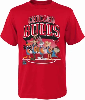 Produktbild von Space Jam Kinder T-Shirt Tunes on Court Chicago Bulls A New Legacy Youth Size NBA  rot (XL)