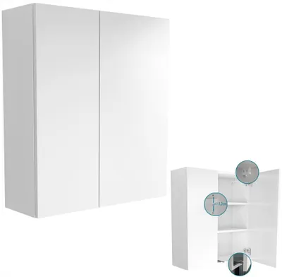 Zdjęcie produktu dla wisząca szafka łazienkowa wys 80 / 40 + 30 = 70 cm biały mat