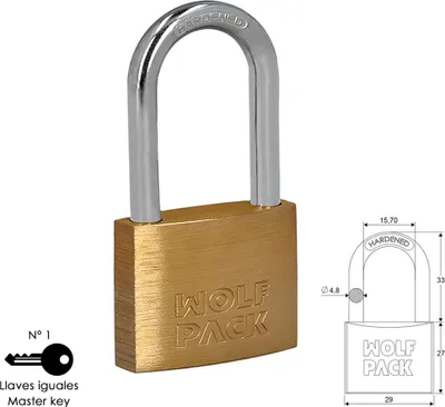 Image de Cadenas pour arc long en laiton, à fermeture identique, 30 mm. No.1