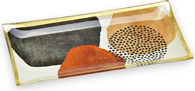 Produktbild von Deko Teller aus Glas Bunt 21x1x10cm