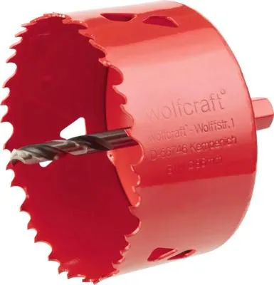 Zdjęcie produktu dla wolfcraft GmbH 5486000, Pojedyńczy, Wiertarka, Płyty gipsowo-kartonowe, Metale nieżelazne, Plastik, Sklejka, Stal, Drewno, Czerwony, Bimetaliczny, Stal szybkotnąca (HHS)