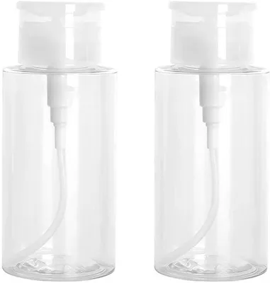 Zdjęcie produktu dla Przezroczyste butelki z pompką, 200 ml, zestaw 2 sztuk, trwałe