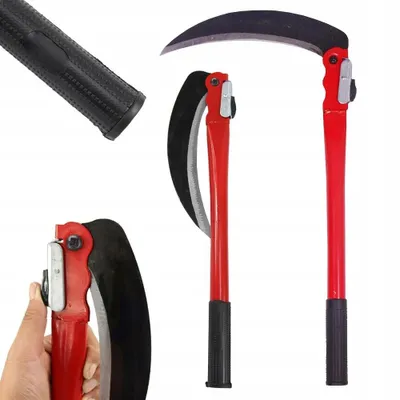 Produktbild von Klappsichel 43 cm 1 Stück Rot Gartensichel Handsichel Klappsense Stahlklinge Faltbar Rutschfester Griff Gartenwerkzeug