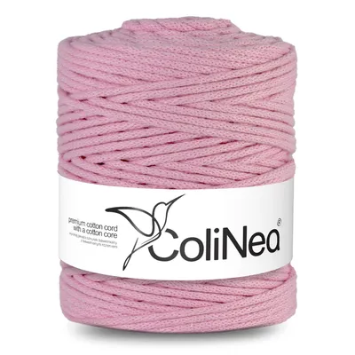 Produktbild von Geflochtene Baumwollkordel 5mm 200m rosa ColiNea mit Baumwollkern geflochten