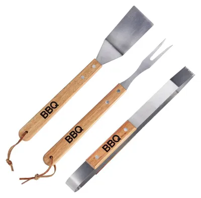 Produktbild von BBQ Collection Grillgeräte 3 Stück - Zange, Spatel, Gabel - Edelstahl