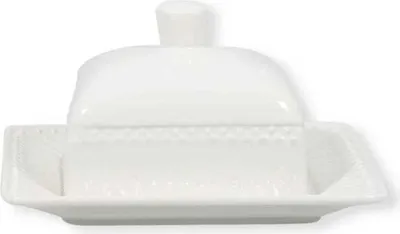 Produktbild von Greengate Alice Butterdose small white 14 x 12 cm
