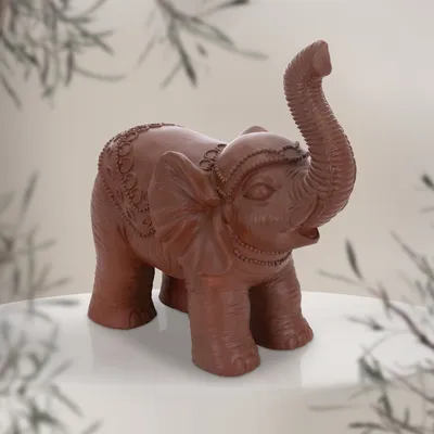 Zdjęcie produktu dla Dekoracyjna figurka słonia ML-Design, 36x19x39 cm, brązowa, do użytku wewnętrznego i zewnętrznego