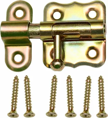 Produktbild von 2 Bolzenriegel Schloßriegel Türriegel Schubriegel 30 mm Schieberiegel Gelb Verzink