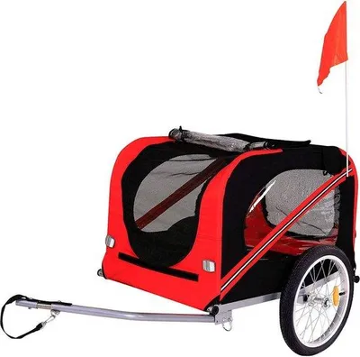 Produktbild von Famanu Fahrradanhänger für Hunde - rot/schwarz
