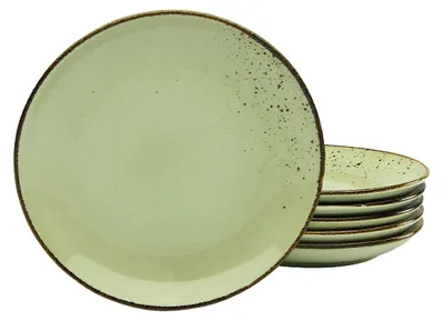 Produktbild von CreaTable, 22052, Nature Collection Green, Dessertteller 6-tlg, Steinzeug