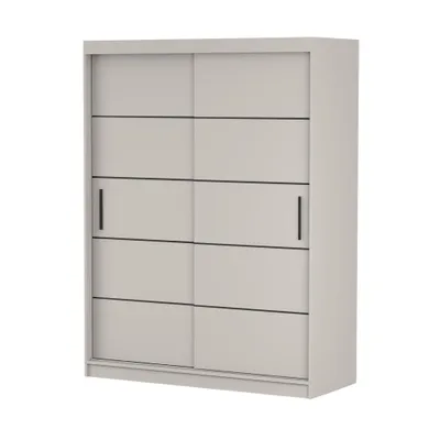 Produktbild von Schwebetürenschrank Kleiderschrank Schrank Schlafzimmerschrank Vista 06 K Kaschmir/Kaschmir mit schwarzen Zierleisten ohne Spiegel 150 cm