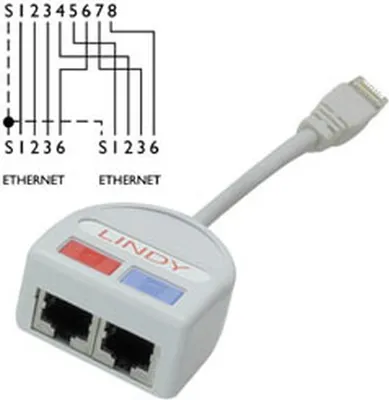 Produktbild von Lindy UTP Port Doubler - síťový rozbočovač - RJ-45 (M)