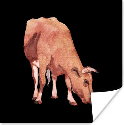 Produktbild von MuchoWow® Poster Kuh - Tier - Braun 75x75 cm - Wand Dekoration