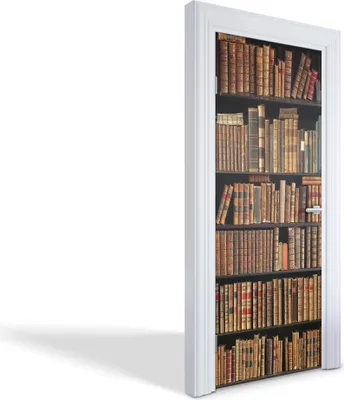 Produktbild von Türdeko Aufkleber Selbstklebende Wandsticker Personalisiert - Alte Bücher - 85 x 205 cm