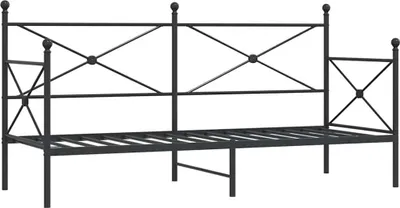 Immagine prodotto di vidaXL Letto a castello senza materasso nero 90x200 cm in acciaio
