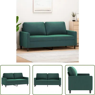 Zdjęcie produktu dla The Living Store sofa 2-osobowa ciemnozielona 140 cm aksamitna
