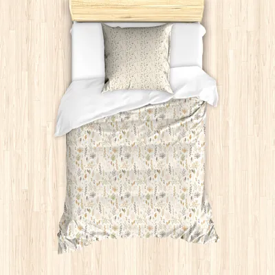 Produktbild von ABAKUHAUS Botanisch Bettbezug Set für Einzelbetten, Herbst-Blätter und Pflanzen, Milbensicher Allergiker geeignet mit Kissenbezug, 135 cm x 200 cm - 80 x 80 cm, Mehrfarbig