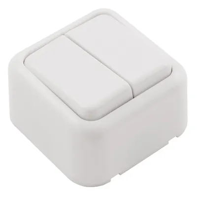 Zdjęcie produktu dla Przełącznik serii McPower ''Finery'', 2-kanałowy, 250V/10A, natynkowy, biały