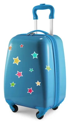 Produktbild von HAUPTSTADTKOFFER - For Kids - Kinderkoffer mit Rollen, kleiner Trolley reflektierende Sterne Sticker, Geschenke für Kinder, Kindertrolley 24 L,Cyanblau