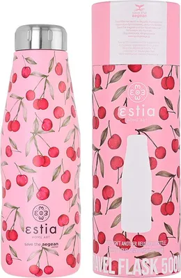 Produktbild von ESTIA | Isolierflasche - 500 ml - rosefarbener Thermosflasche - mit Deckel