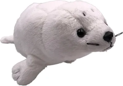 Image de Onwomania Peluche Tissu Animal phoque selle de mer blanc 22 cm