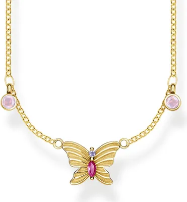 Thomas Sabo KE1951-488-7-L40v Damen-Collier Schmetterling Silber vergoldet 1