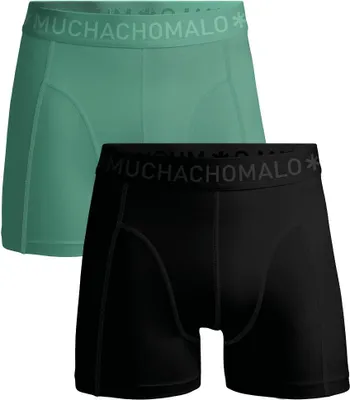 Produktbild von Muchachomalo Herren Boxershorts – 2er Pack – Baumwolle Stretch – Bequeme Unterwäsche – Größe M - U-SOLID1010-1226