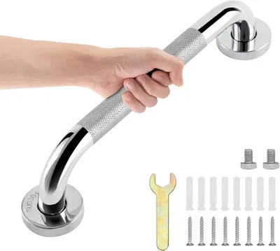 Obrázok produktu pre Badgriff, 30 cm, protišmyková povrchová úprava, nerezová oceľ 304, bezpečnostná rukoväť do kúpeľne