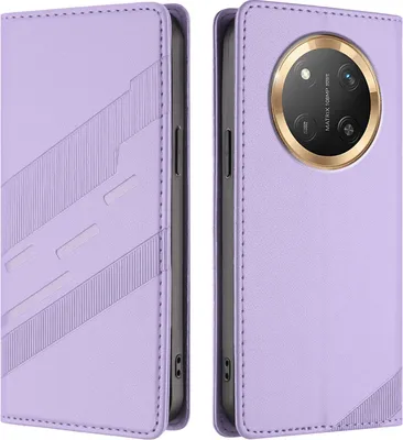 Produktbild von Hülle für Honor X9C / Magic 7 Lite, Kunstleder Brieftaschen Handyhülle mit Kartenfach und Standfunktion Violett
