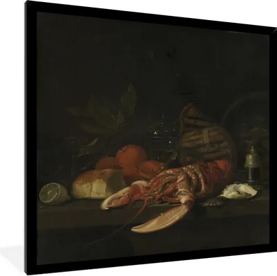 Produktbild von MuchoWow® Gerahmtes Poster Stillleben - Gemälde von Jan Davidsz. de Heem 60x80 cm - Poster mit Schwarzem Bilderrahmen Wandposter Rahmen Foto Bilder - Premium - Wanddeko Wohnzimmer