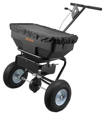 Produktbild von VEVOR Handgeführter Streuer, 3,66 m Streubreite, Schiebestreuer mit 13" All-Terrain-Reifen, einstellbare Durchflusskontrolle, 59 kg Fassungsvermögen, Rasenstreuer für Dünger, Saatgut, Eisschmelze, 130 lbs
