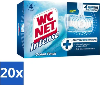 Produktbild von WC-Netz – Toilettenblock – Ocean Fresh – 4 Blöcke - Vorteilspack - 20 Stücke