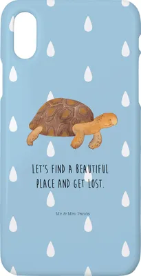 Produktbild von Mr. & Mrs. Panda Iphone 10 Handyhülle Schildkröte Marschieren - Blau Pastell - Geschenk, Schildkröten, Motivation, Hülle, Handy, X, Abenteuer, Cover, Meer, Neustart