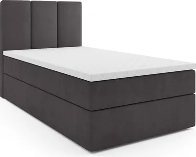 Produktbild von MR GROUP Boxspringbett RYGA MINI 100x200 links Kinderbett Jugendbett Einzelbetten Bett Stauraum Polsterbett Matratze Topper H3 Schlafzimmer dunkelgrau