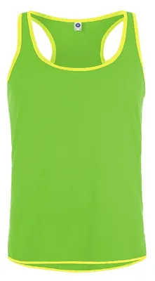 Image de Starworld - Haut sans manches pour homme, Sport LT5210 (XS) (vert fluorescent/jaune fluorescent)