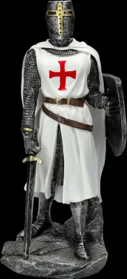 Produktbild von Tempelritter Figur stützt sich auf Schwert - - Höhe: 29,5 cm Mittelalter Deko