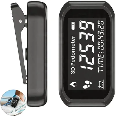 Produktbild von 3D Schrittzähler Clip ohne App oder Smartphone, präziser Schrittzähler mit Lanyard,Kalorienverbrauch,LCD-Display,für Gehen, Laufen, Joggen und Wandern