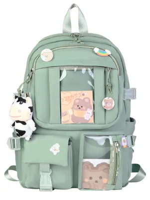 Imagen del producto de Mochila "kawaii" para la escuela, con adorables accesorios