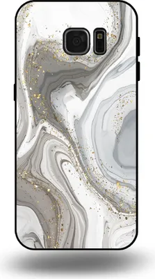 Produktbild von Smartphonica Handytasche passend für Samsung Galaxy S7 Edge mit Marmordruck - TPU Rückseitenschutzhülle Marmordesign - Silber