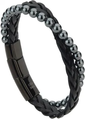 Produktbild von CEM ST9-024B 4-202645-001 Damen Leder-Armband mit Hämatit 21+1cm