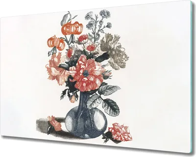 Produktbild von Coloray Küchenbrett Kochplattenabdeckung Hackbrett Schneidebrett Herdabdeckplatte 80x52 cm - Blumen pflanzen