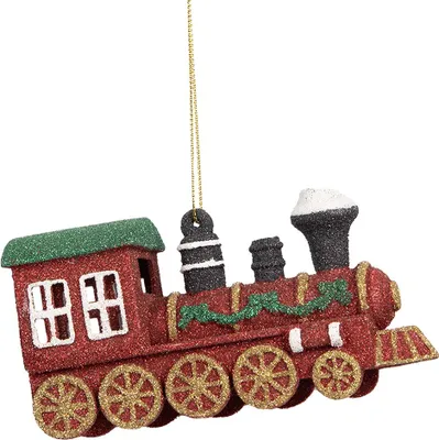 Image de Clayre & Eef Pendentif de Noël Train 12x4x7 cm Rouge Plastique