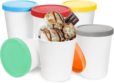 Zdjęcie produktu dla Mini pojemniki na lód z silikonowymi pokrywkami, pojemność 250 ml, zestaw 6 sztuk, wielokrotnego użytku, idealne do kuchni
