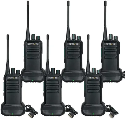 Produktbild von Retevis RB629 Funkgerät, PMR446 Lizenzfreies Robust Funkgerät mit Drahtloser Klonfunktion, Notfallalarm, VOX, 16 Kanäle, Tragbares Walkie Talkies Professional für Schule, Lager, Sicherheit (6 Stück, Schwarz)
