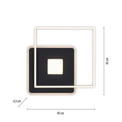 Immagine prodotto di Plafoniera a LED, nera, dimmerabile, H 6,5 cm