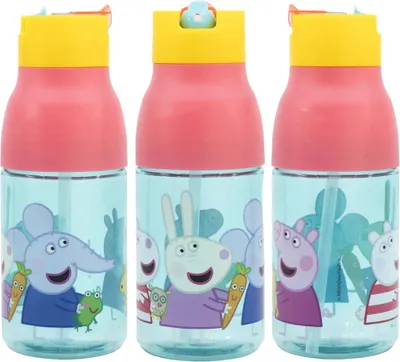Produktbild von Peppa Pig Wutz Sportflasche Wasserflasche Trinkflasche Flasche Halm 420 ml