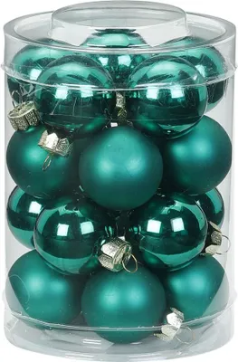 Produktbild von Weihnachtskugeln Glas 3cm, 20 Stück, Farbe:Deep Forest - grün dunkelgrün