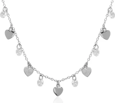 Produktbild von Sterlingsilber Kette Herzen Zirkonia