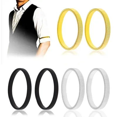Produktbild von Ärmelhalter 3 Paar – Verstellbare Hemdärmelhalter für Damen & Herren – Ärmelhalter aus Metall – Ärmelbänder für Hemden & Blusen – Schwarz/Gold/Silber