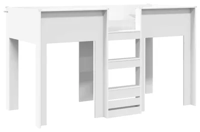 Image de vidaXL Lit superposé pour enfants Blanc 75 x 190 cm Bois composite